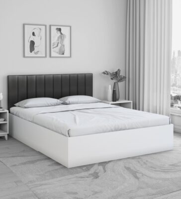Fusion King Size Bed In Grey & White Colour